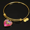 Nova Scotia Duck Tolling Retriever Dog Print Heart Pendant Bangle-Free Shipping