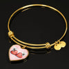 West Highland White Terrier (Westie) Print Heart Charm Bangle-Free Shipping