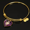 Javanese Cat Print Heart Pendant Bangle-Free Shipping