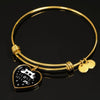 " I Love My Cat" Print Heart Pendant Luxury Bangle