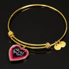 Pekingese Dog Print Heart Pendant Bangle-Free Shipping
