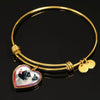Cute Pug Dog Print Heart Pendant Bangle-Free Shipping