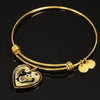 Siberian Husky Dog Art Print Heart Pendant Bangle-Free Shipping