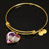Turkish Van Cat Print Heart Pendant Bangle-Free Shipping