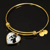 Shiba Inu Dog Print Heart Pendant Bangle-Free Shipping