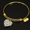 Labrador Retriever Pattern Print Luxury Heart Charm Bangle-Free Shipping