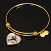Leonberger Dog Art Print Heart Pendant Bangle-Free Shipping