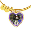 English Toy Spaniel Dog Print Heart Pendant Bangle-Free Shipping