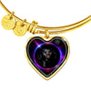 Black Labrador Dog Print Heart Pendant Bangle-Free Shipping