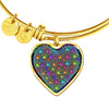 Colorful Paws Print Heart Pendant Bangle-Free Shipping