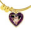 Javanese Cat Print Heart Pendant Bangle-Free Shipping