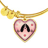 English Springer Spaniel Dog Print Heart Pendant Bangle-Free Shipping