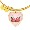 West Highland White Terrier (Westie) Print Heart Charm Bangle-Free Shipping
