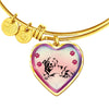 Golden Retriever Dog Print Heart Pendant Bangle-Free Shipping