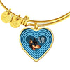 Miniature Pinscher Dog Print Heart Pendant Bangle-Free Shipping