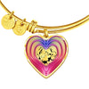 Nova Scotia Duck Tolling Retriever Dog Print Heart Pendant Bangle-Free Shipping