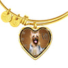Australian Silky Terrier Dog Print Heart Pendant Bangle-Free Shipping