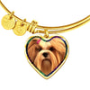 Lhasa Apso Print Heart Pendant Bangle-Free Shipping