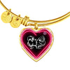 Pekingese Dog Print Heart Pendant Bangle-Free Shipping
