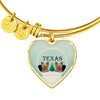 Yorkshire Terrier (Yorkie) Texas Print Heart Charm Bangle-Free Shipping