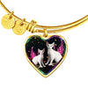Devon Rex Cat Print Heart Pendant Bangle-Free Shipping