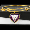 Samoyed Dog Print Heart Pendant Bangle-Free Shipping