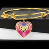 Nova Scotia Duck Tolling Retriever Dog Print Heart Pendant Bangle-Free Shipping
