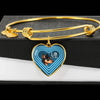 Miniature Pinscher Dog Print Heart Pendant Bangle-Free Shipping