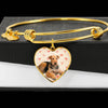 Airedale Terrier Print Luxury Heart Charm Bangle -Free Shipping