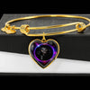 Black Labrador Dog Print Heart Pendant Bangle-Free Shipping