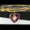 Javanese Cat Print Heart Pendant Bangle-Free Shipping