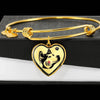 Siberian Husky Dog Art Print Heart Pendant Bangle-Free Shipping
