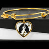 Cavalier King Charles Spaniel Dog Print Heart Pendant Bangle-Free Shipping