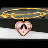 English Springer Spaniel Dog Print Heart Pendant Bangle-Free Shipping