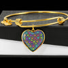Colorful Paws Print Heart Pendant Bangle-Free Shipping