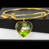 Birman Cat Print Heart Pendant Bangle-Free Shipping