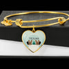 Yorkshire Terrier (Yorkie) Texas Print Heart Charm Bangle-Free Shipping