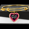 Pekingese Dog Print Heart Pendant Bangle-Free Shipping