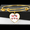 Japanese Chin Print Heart Pendant-Free Shipping