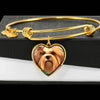 Lhasa Apso Print Heart Pendant Bangle-Free Shipping
