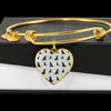 Labrador Retriever Pattern Print Luxury Heart Charm Bangle-Free Shipping