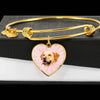 Labrador Retriever Print Heart Pendant Bangle-Free Shipping
