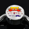 " I Love My Cat" Print Circle Charm Steel Bracelet