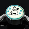 Cute French Bulldog Print Circle Charm Steel Bracelet-Free Shipping