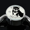 Shiba Inu Dog Print Circle Charm Steel Bracelet-Free Shipping