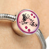 Golden Retriever Dog Print Circle Charm Steel Bracelet-Free Shipping