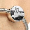 Alaskan Malamute Print Circle Charm Luxury Bracelet -Free Shipping