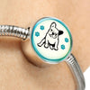 Cute French Bulldog Print Circle Charm Steel Bracelet-Free Shipping