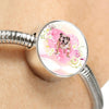 Bulldog Print Circle Charm Steel Bracelet-Free Shipping
