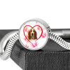 Basset Hound Print Circle Charm Bracelet -Free Shipping